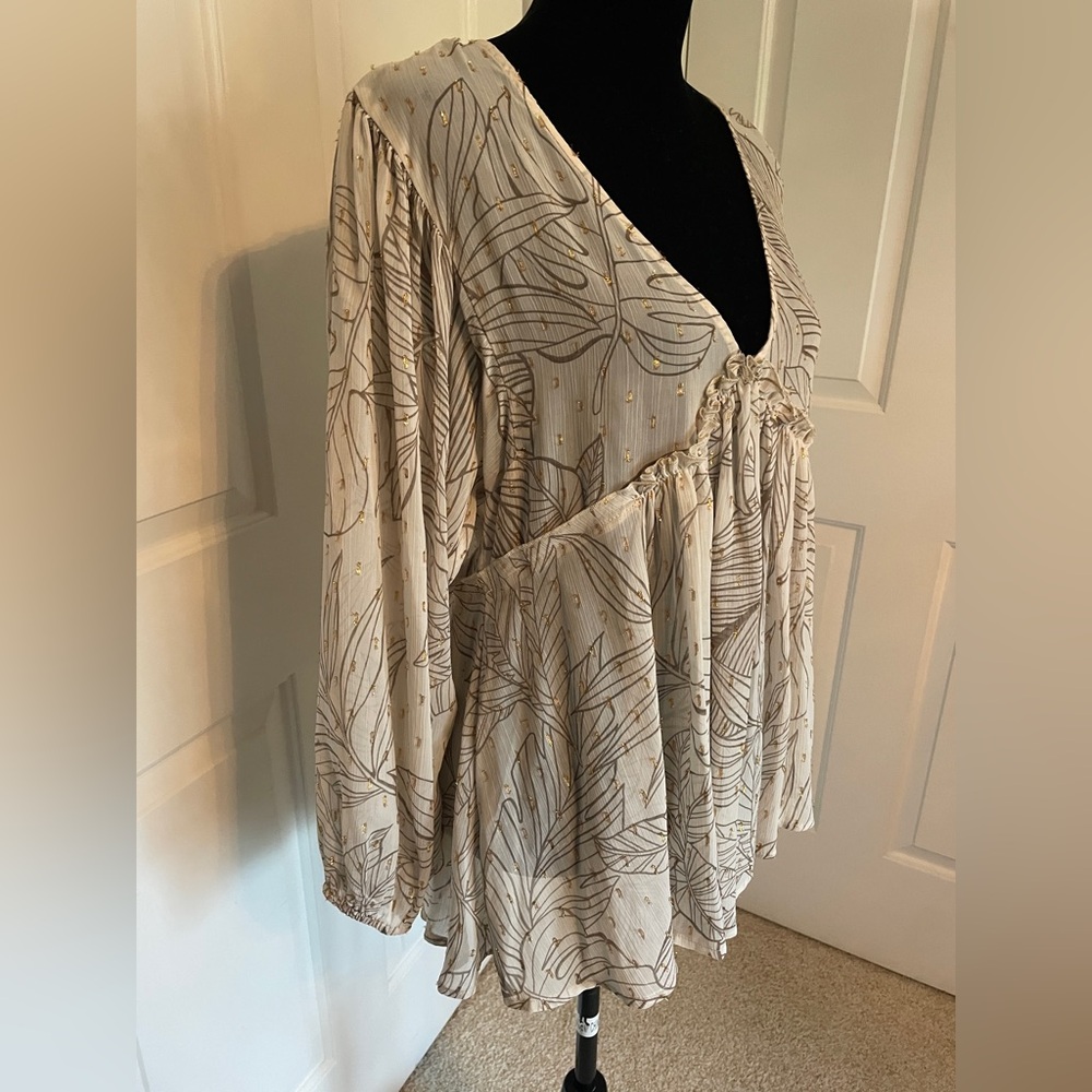 Lovestitch Sheer Peasant Boho Blouse - Large - Picture 2 of 6